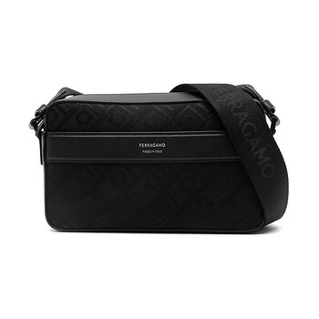 Ferragamo GANCINI-JACQUARD Leder-Umhängetasche