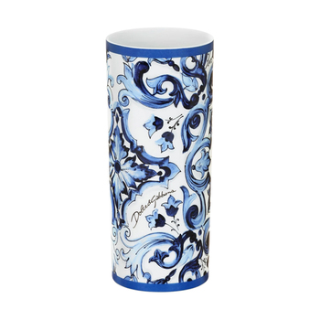 Dolce&Gabbana Zylinderförmige Vase aus Porzellan
