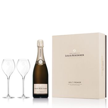 Champagne Louis Roederer Brut Premier mit 2 Flûtes