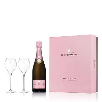 Champagne Louis Roederer Brut Rosé Vintage mit 2 Flûtes