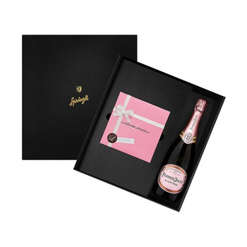 Sprüngli Geschenkpaket Luxemburgerli und Champagner Perrier-Jouët Blason Rosé 75cl